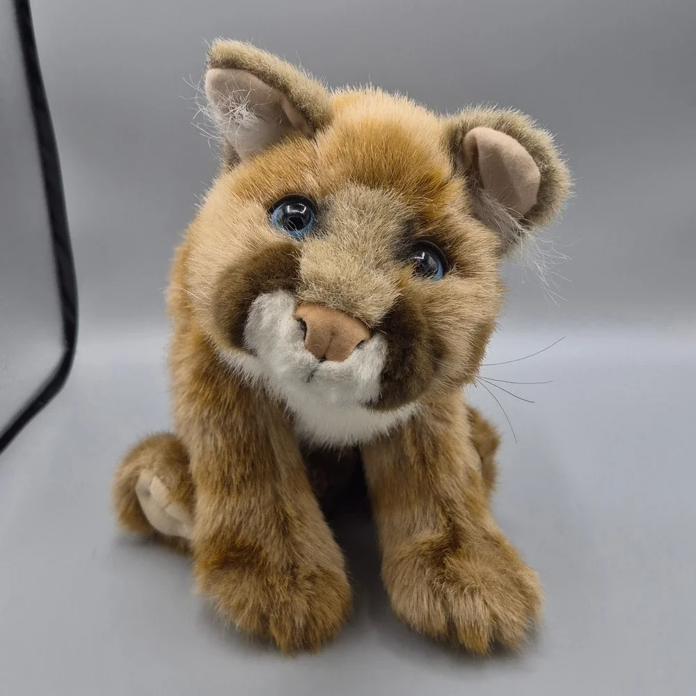 Folkmanis Puppets Mountain Lion Cub Realistic Hand Puppet 3045 Brown Blue Eyes